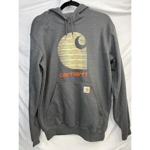 Carhartt Rain Defender Midweight C Logo Hoodie Sweatshirt Gray Small